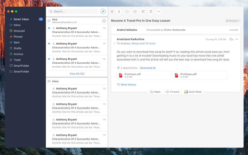 simple email client for mac